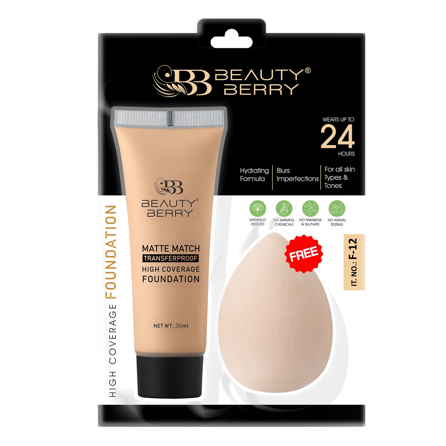 Matte Match Transferproof High Coverage Foundation + FREE Blender