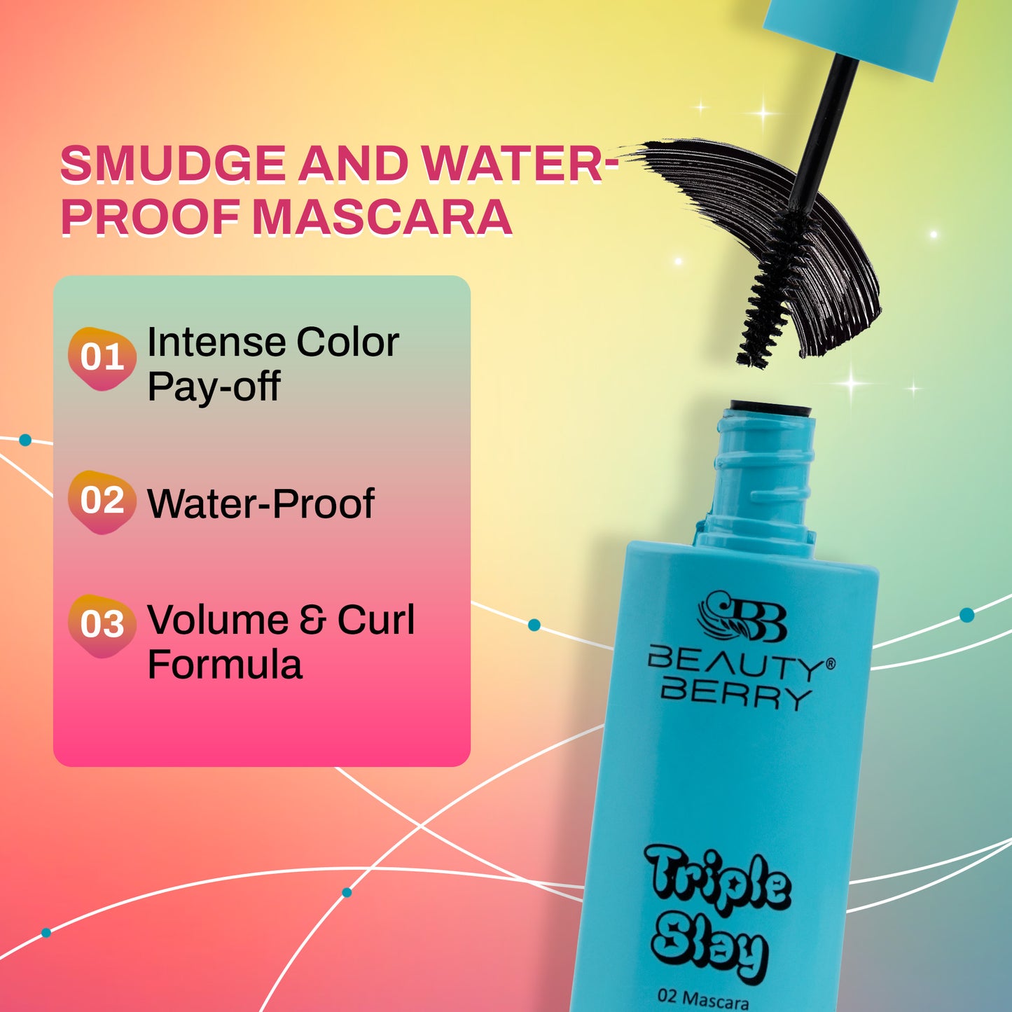 Triple Slay 3 in 1 Eye Makeup Kit with Eyeliner, Mascara & Eyeshadow