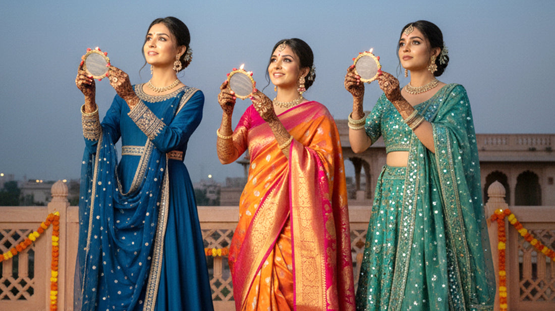 Karwa Chauth Saree, Suit and Lehenga Makeup Look