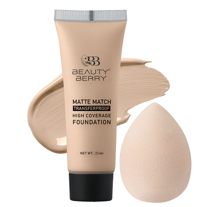 Matte Match Transferproof High Coverage Foundation + FREE Blender