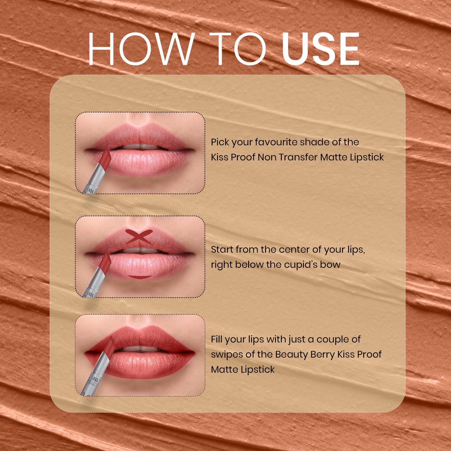 Beauty Berry Kiss Proof  Non Transfer Matte Lipstick