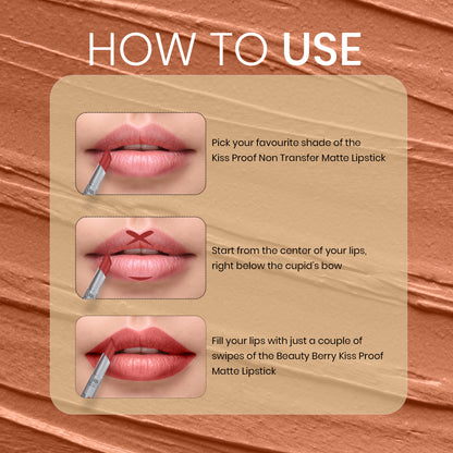 Beauty Berry Kiss Proof  Non Transfer Matte Lipstick