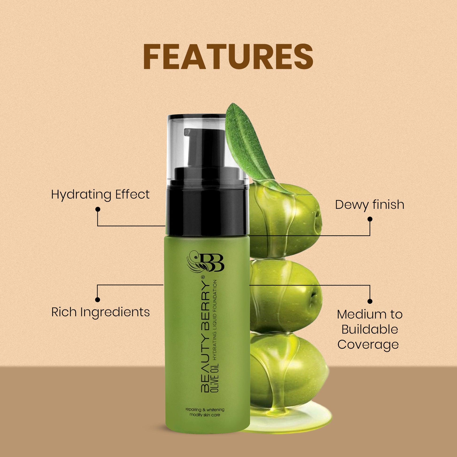 Beauty Berry Olive Oil Hydrating Liquid Foundation