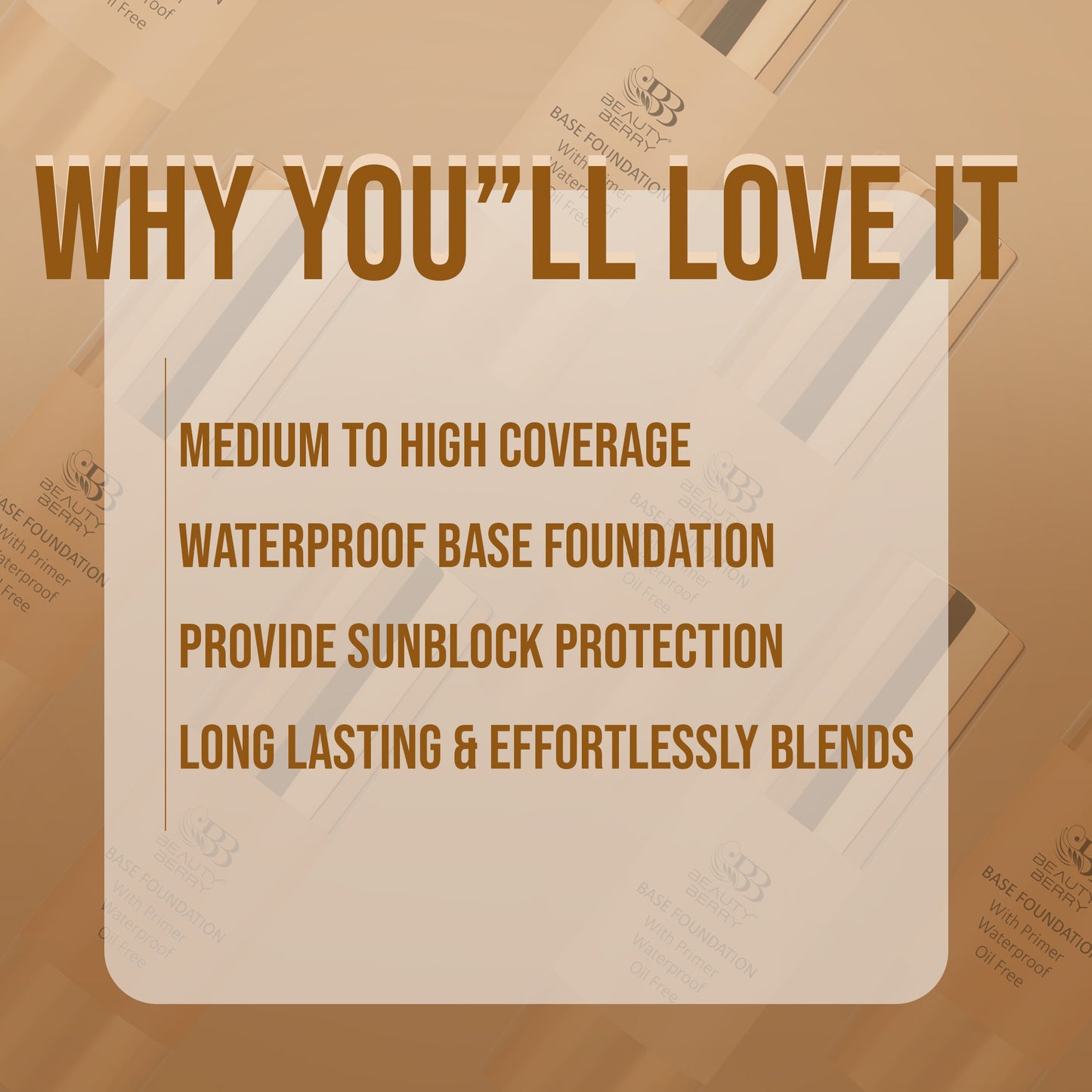 Beauty Berry Base Foundation With Primer Waterproof, Oil-Free