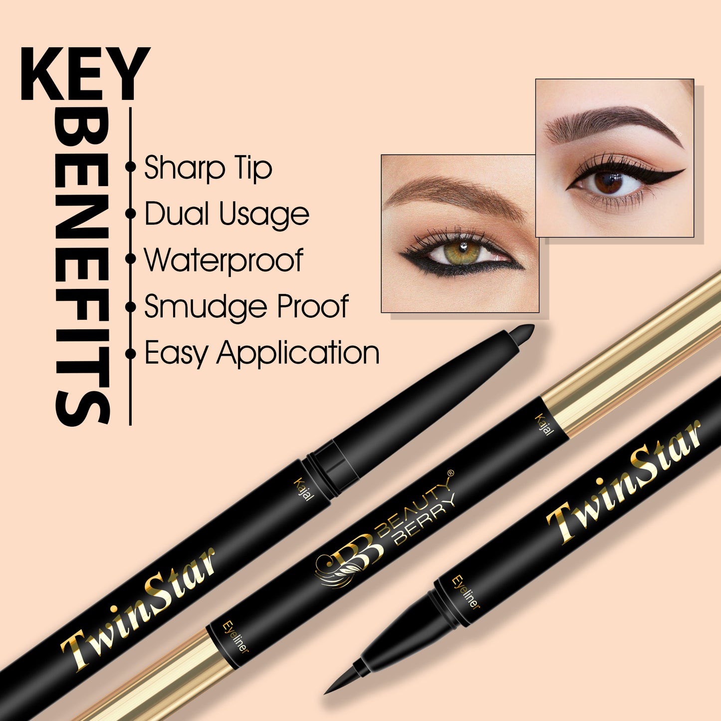 Beauty Berry Twin Star Gel Kohl Kajal Eyeliner