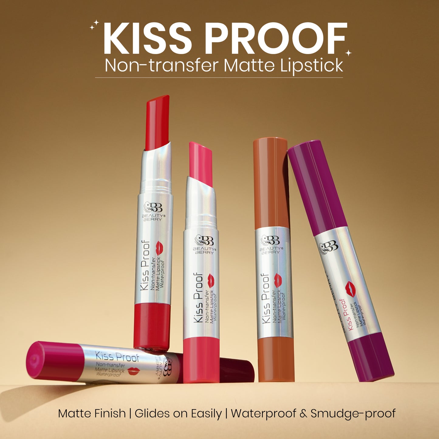 Beauty Berry Kiss Proof  Non Transfer Matte Lipstick