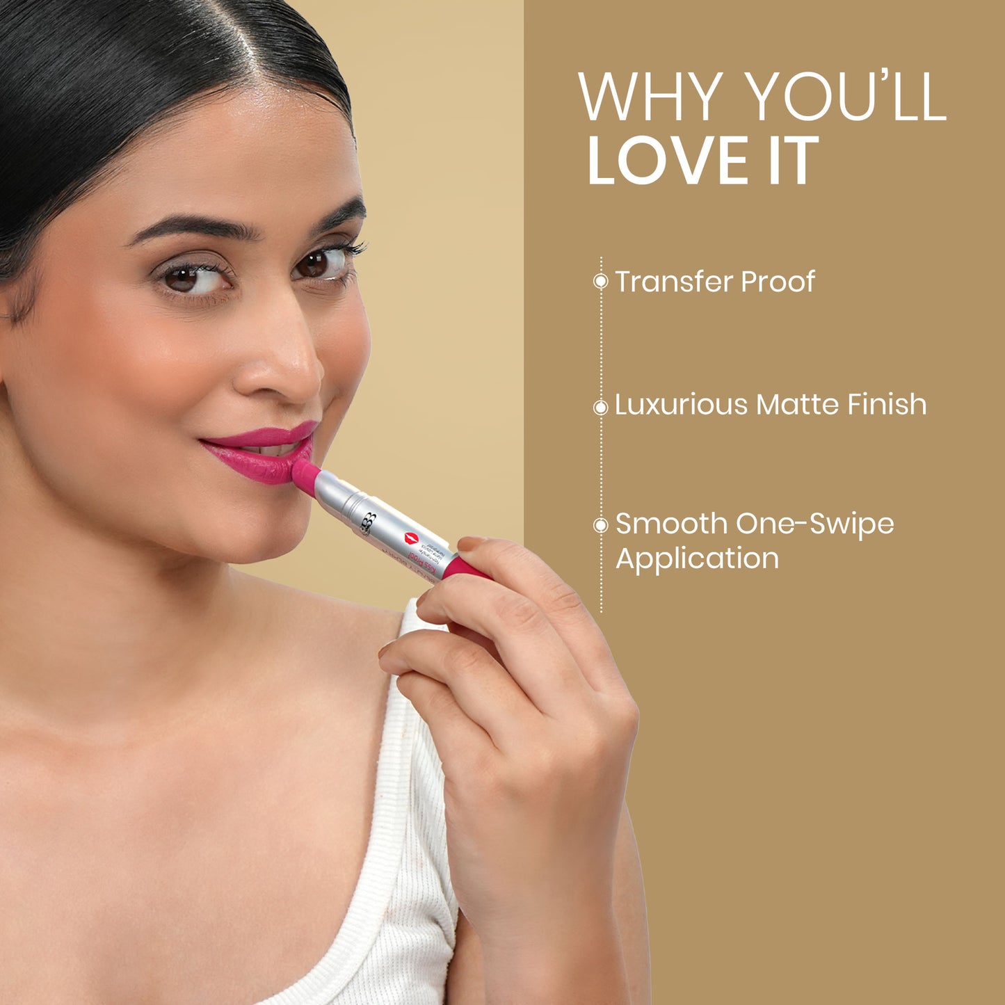 Beauty Berry Kiss Proof  Non Transfer Matte Lipstick