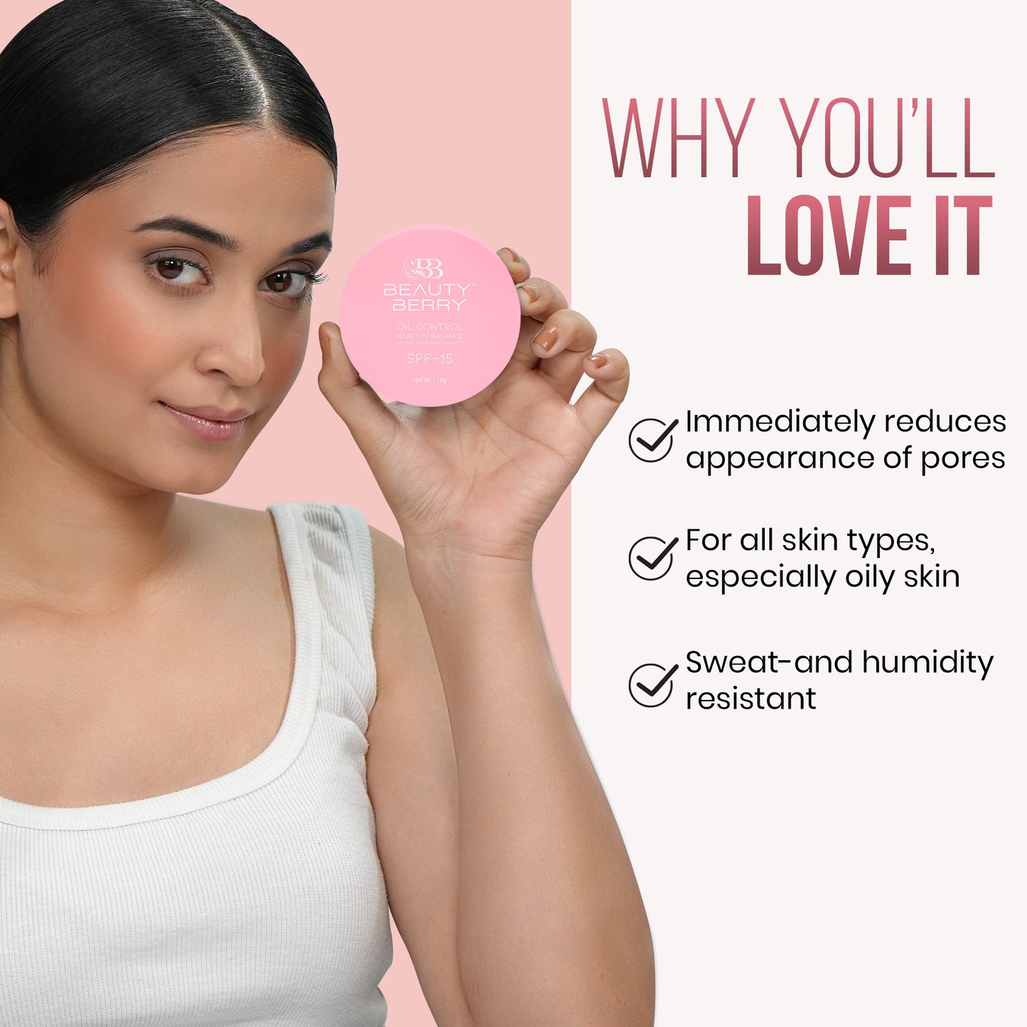 Beauty Berry Oil Control Healthy Balance Intense Whitening Compact Powder