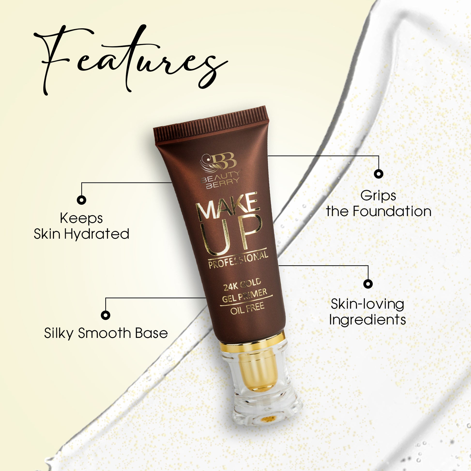 Beauty Berry Make Up Professional  24 K Gold Gel Primer